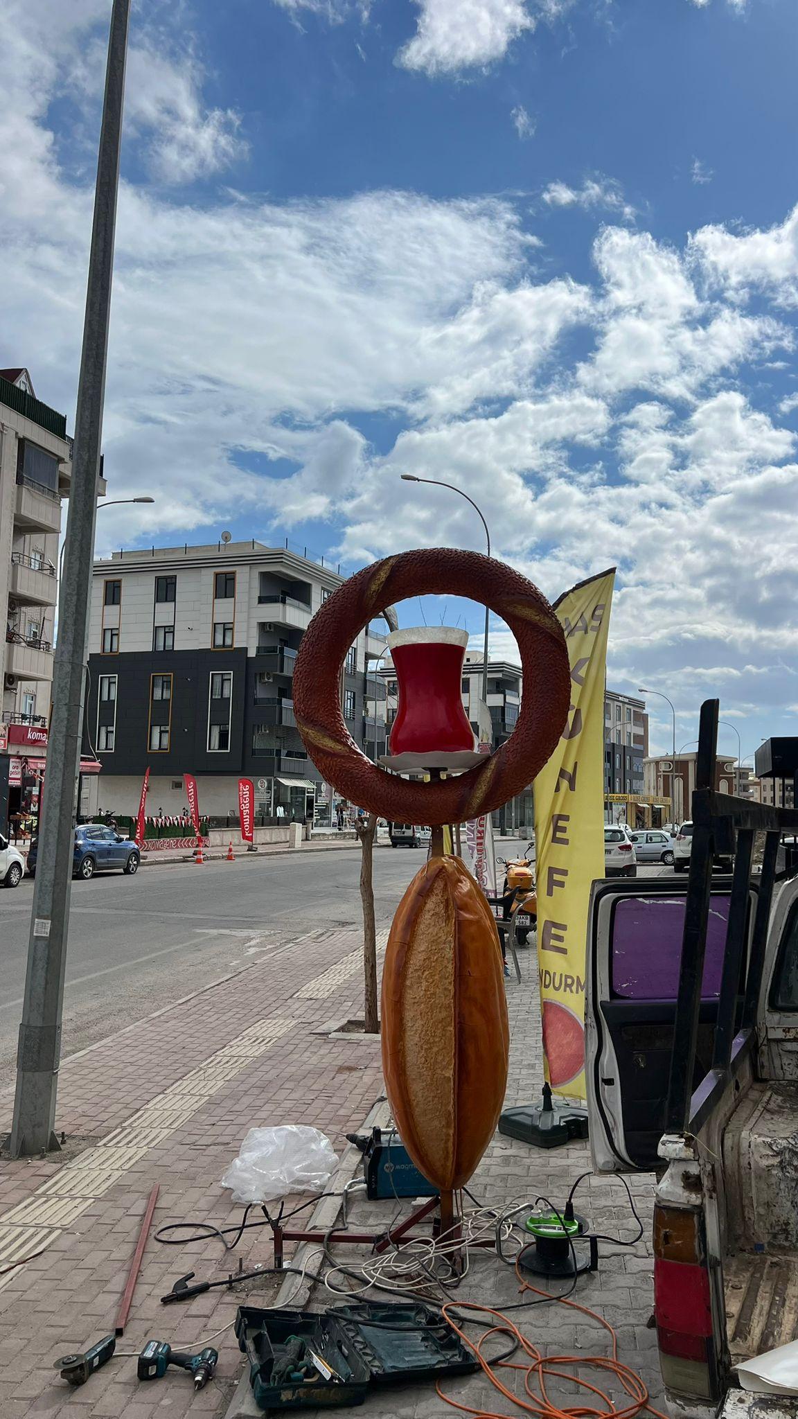 Simit çay ekmek maketi kurulum