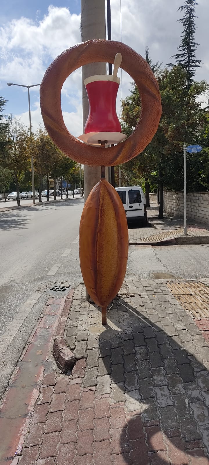 Simit çay ekmek maket seti